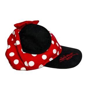Disney Parks Baseball Hat Cap Minnie Mouse Ears Cotton Snap Back Polka Dot OS